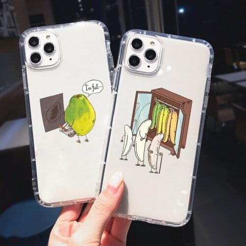 Soft Shockproof Phone Case Cover for Iphone 12 11 Pro Max X XR XS 8 7 6 6S Plus Mini SE20Soft Clear Capa Funny Fruit Cover Coque