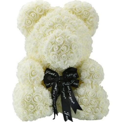 Soap Foam Rose Bear Artificial Flower In Gift Box For Girlfriend Christmas Day Valentines Day Gifts