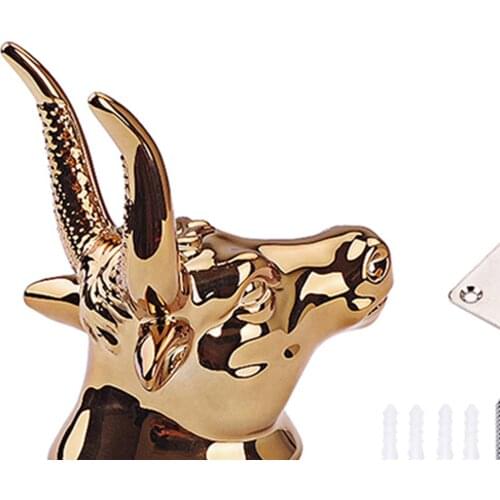 Gold Guitar Wall Hanger Bull Head Electric Guitar Holder Storage Display