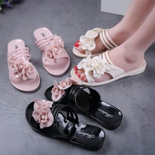 New fashion womens slippers indoor and outdoor waterproof flower plastic beach shoes slipper