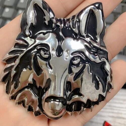 New Metal Wolf Head Car Sticker Logo 3D Auto Emblem Motorcycle Sticker Car Styling for Ford Lada Mazda Kia Fiat Bmw