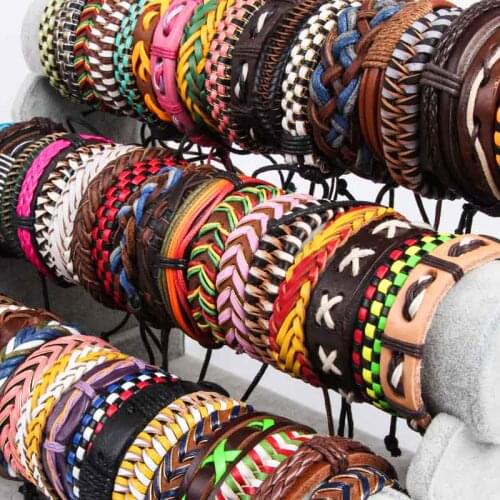Wholesale 60pcs Leather Hand Strap Unisex Punk Vintage Fashion Accessories