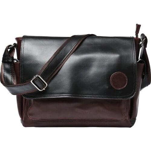 Casual Mens Waterproof Leather Crossbody Bags for Men Messenger Bag Fashion Shoulder Bags Business Laptop Flap Male A4 Handbags