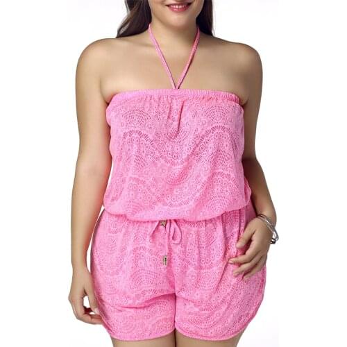 Wholesale Most Popular Tube Top Comfort Rayon Dress Plus Size Neck Halter Wasit Tied Womens Casual Romper Drop Shipping