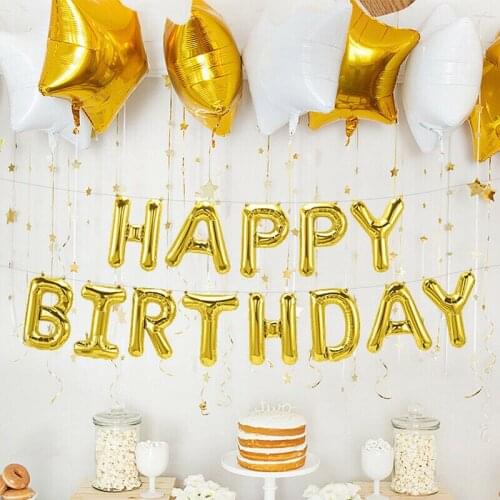 13pcs/set HAPPY BIRTHDAY Balloons Letters Foil Ballons Happy Birthday Party Decor Kids Alphabet Air Balloon Baby Shower Supplies