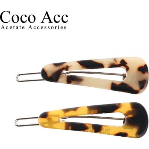 Wholesale simple korea japan acetate acrylic hair side snap clips hairpin hairgrips decorations for women girls