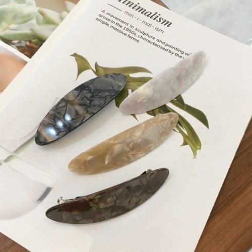 1PCS Korean Acrylic Hair Clips For Women Hair Accessories Fashion Jewelry Geometric Oval Spring Hairpins Geometric Barrettes