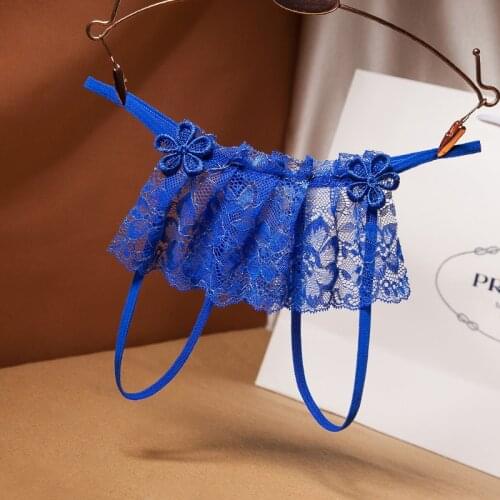 Women Sex Thongs Open Panties Ruffule Lace G-Strings Female Lolita Lingerie Babydoll Panti XXS-XL 2250