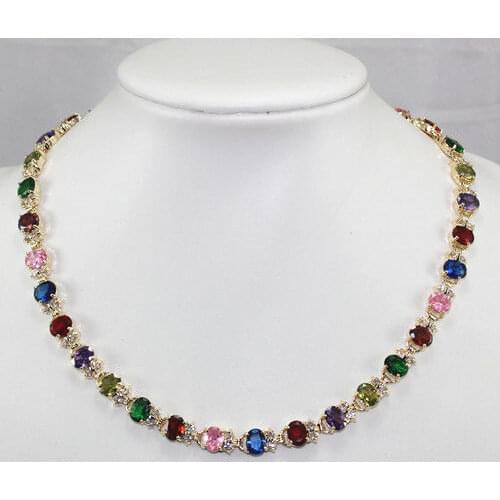 Women Gift Word Love Hot Sale New Style Charming!Multicolor Zircon Crystal Necklace 18'' Mujer For $ Luxury Girls Weddin-jewelry