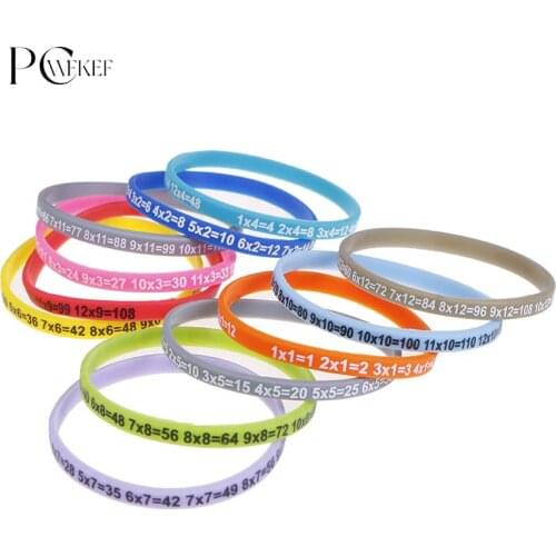 12Pcs/Set Multiplication Tables Silicone Bracelet Learn Math Education For Kids
