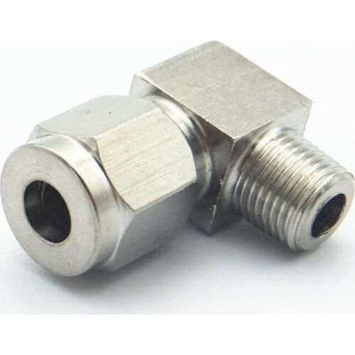 304 Stainless Steel 1/8" 1/4" 3/8" 1/2" BSP Male Thread To 1/4" 3/8" Double Ferrule Tube Pipe Fitting Elbow End Union Connector