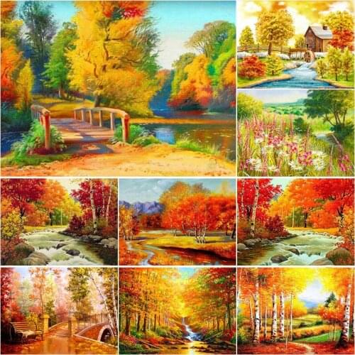 5D Diamant Painting Full Round Drill Cross Stitch Landscape Diamond Embroidery Nature DIY Rhinestones Manual Gift Wall Sticker