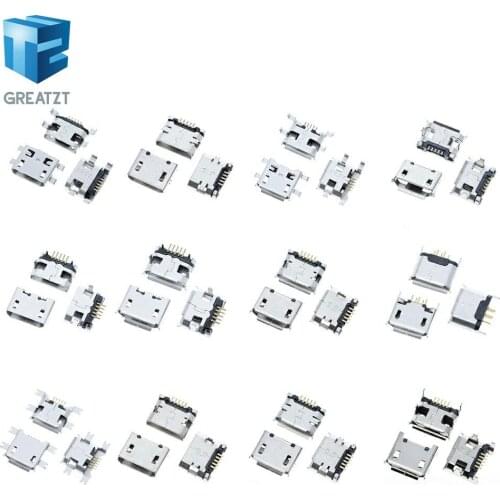 60pcs=12 Models Micro USB Connector 5Pin usb Jack Socket Female For MP3/4/5 Huawei Lenovo ZTE And Other Mobile Tabletels