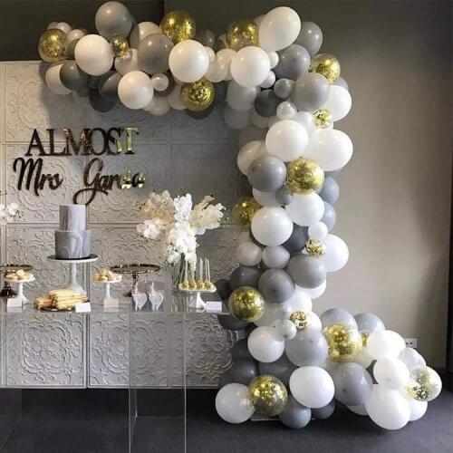 92pcs Macaron Gray Balloon Wreath Set Theme Wedding Birthday Party Decoration Supplies Balloon Chain Combination Package