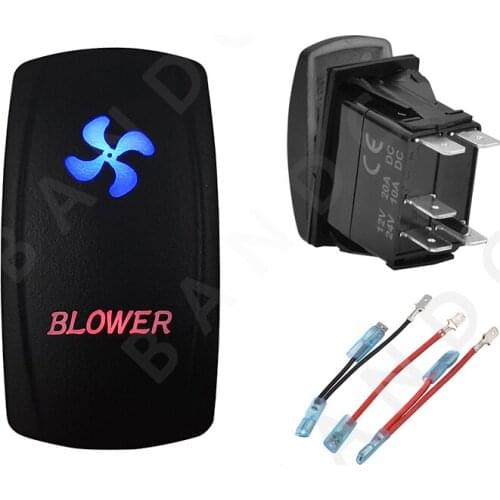 Car Boat Marine BLOWER Rocker Switch 5P SPST Blue&Red Leds ON-OFF for ARB RV Camping Accessories，Car Tuning Parts，Jumper Wires