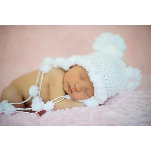 Free shipping,Crochet for Childrens White bear Hat,baby Photography prop 100% cotton