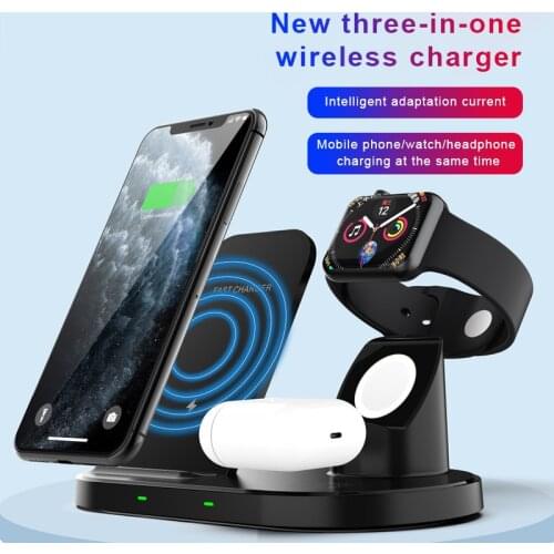 3 In 1 Wireless Magnetic Charger Charging Base For Apple Watch/iPhone/Air Pods And Adapter Charging Head For EU/US