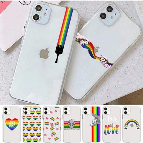 LGBT Phone Case for IPhone 12 11 Pro Max X XR XS Max 6 7 8 7Plus Se 2020 Cover Heart Rainbow Gay Pride Phone Cases Shell