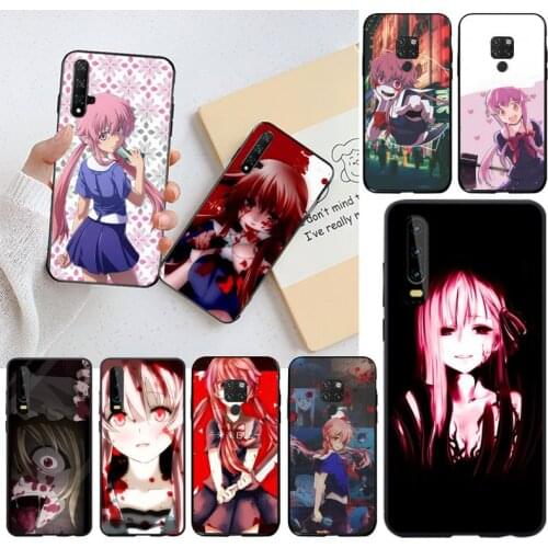 USAKPGRT Bloody Anime Future Diary Painted Phone Case for Huawei P40 P30 P20 lite Pro Mate 30 20 Pro P Smart 2020 prime