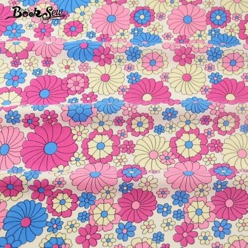 Booksew Cotton Poplin Fabric Lovely Begonias Quilting Dress Pillows Fat Quarter Meter Clothing Bedding Home Decoration Dolls