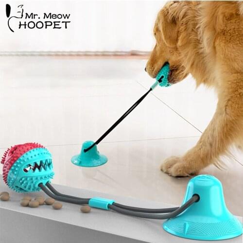 Hoopet Pet Dog Toys Silicon Suction Cup Tug dog toy Dogs Push Ball Toy Pet Tooth Cleaning Dog Toothbrush for Puppy Biting Toy