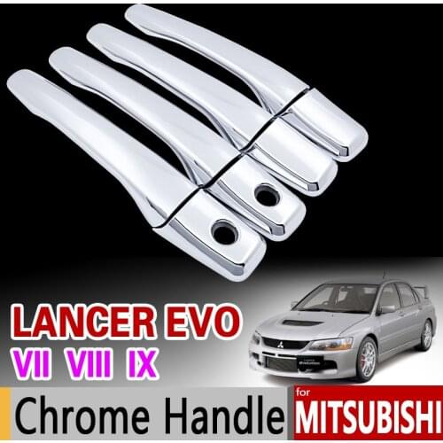 For Mitsubishi Lancer EVO VII VIII IX Chrome Door Handle Cover Trim 2001 2002 2003 2004 2005 2006 7 8 9 Accessories Car Styling