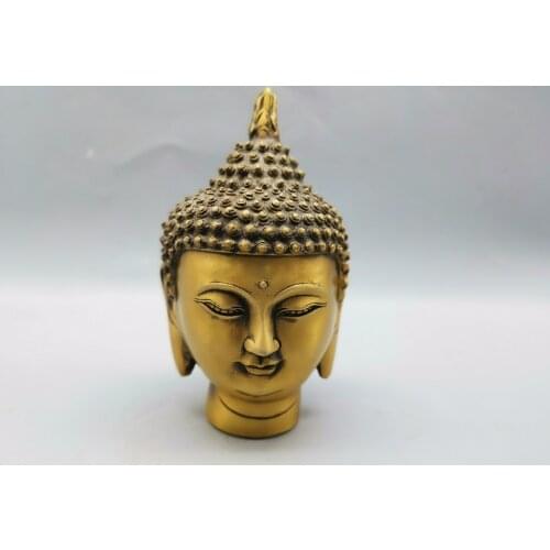 Chinese brass handmade Exquisite artwork copper buddha head Statues