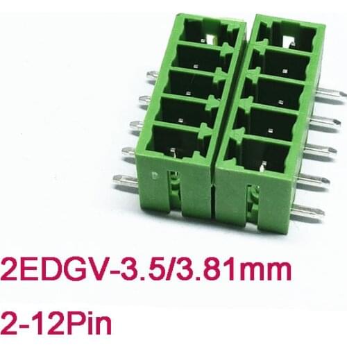 10Pcs Plug-in terminal block 3.5/3.81mm 2P 3P 4P 5P 6P 8P Screw Plug-in PCB Terminal Block 2EDGVC 2EDGRC Close Pin