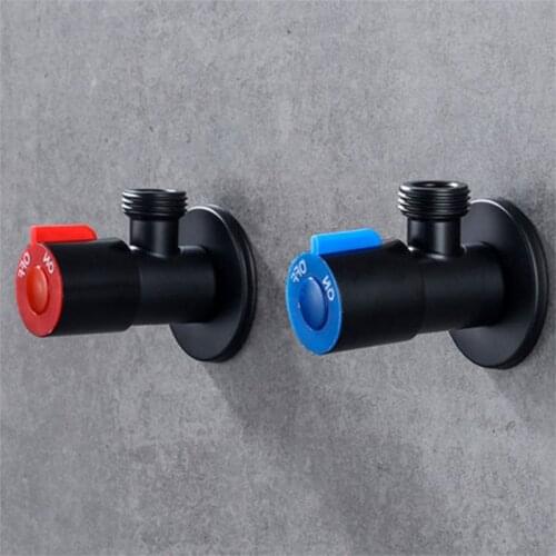 Copper black hot and cold thick triangle valve stop valve toilet square triangle valve