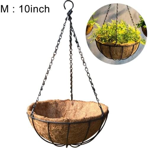 Metal Hanging Basket Coconut Vegetable Flower Basket Home Yard Decor Iron Art Garden Flower Planters Pots