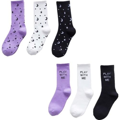 Fashion Hip Hop letter Socks men women Cartoon Socks Hiphop Street Sports Skateboard Black White Couple Socks Calcetines Hombre