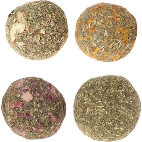 2pcs Pet Teeth Grinding Ball Natural Grass Toys For Guniea Pig Rabbit Chinchilla