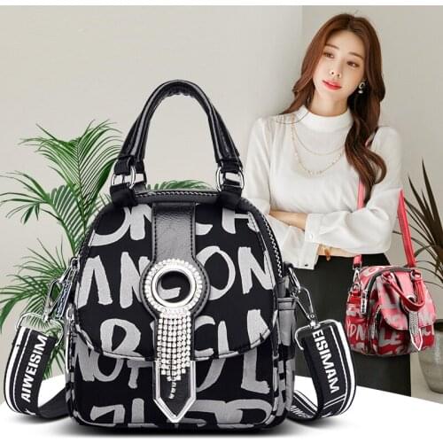 YILIAN Letter set diamond backpack 2021 new fashion womens bag high sense of foreign style multi-use small backpack