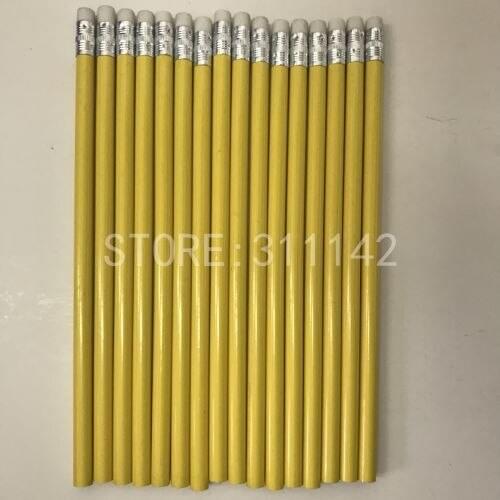 Cheap price Round shape Custom yellow Pencil promotional pencil Imprinted custom logo Pencil yellow wood pencil brand logo