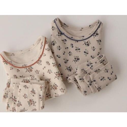 2021 New Girls Boys 2 Pcs Set Printed T Shirt +Long Pants Cotton Autumn Fashion Kids Pajama Suits 1-7 years MY77