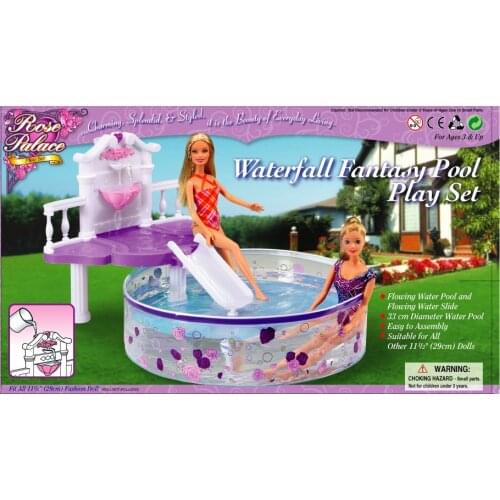 Genuine swim accessories for barbie princess doll swimming pool house games furniture playground 1/6 bjd doll pool toy gift