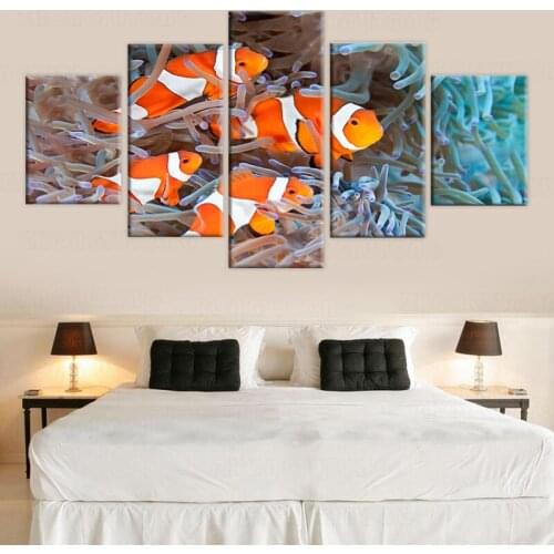 Underwater World Fish Clownfish Coral Reef Canvas Painting Pictures Living Room Bedroom Posters and Prints Wall Art Home Decor