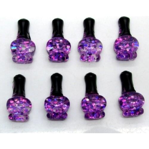 50Pcs Resin Purple Bling Nail Polish Decoration Crafts Flatback Cabochon Scrapbooking Fit Hair Clips Embellishments Beads Diy
