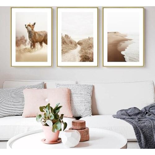 Scandinavo natura tramonto paesaggio Poster Nordic Cow stampa Wall Art stampa su tela immagine decorativa botanica decorazioni p