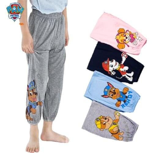 Paw Patrol Anime Cartoon Summer Children Kids Boy Girls Pants Cotton Thin Breathable Prevent Mosquito Ice Silk Casual Sweatpants