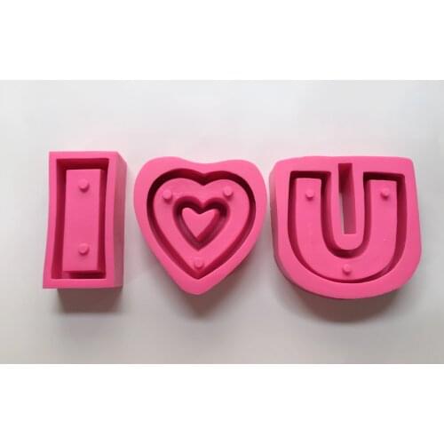 DIY Craft concrete cement flowerpot silica gel mold I love you series Clay Pot Succulent Plants Silicone Mould