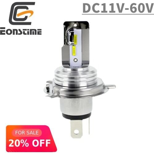 Eonstime DC11V-60V 1pcs H4 4LED Bulb 18W 1600LM Replacement HID Hi/Low Beam Motorcycle Car E-bike Headlight Fog light