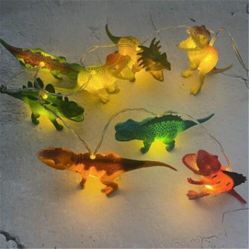 2020 new product led dinosaur string lights children room cartoon decor christmas day atmosphere lights 10 lights 20 lights