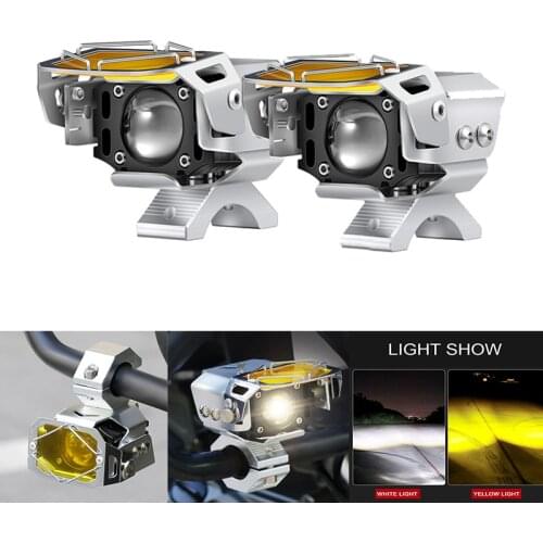 2pcs Led Lights Motorcycle 12v 24v Spotlights Fog Driving Motorbike Scooter Bike Mini Headlights Waterproof Lamps