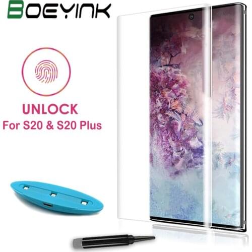 UV Tempered Glass For Samsung Galaxy S20 Ultra S9 S8 S10 S20 Note 10 Plus 5G UV Screen Protector Films For Samsung S20 S10 Plus