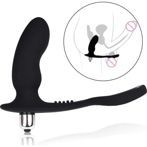Bullet Vibrator With Penis Ring Butt Anal Plug Male Prostate Massager Stimulator Delay Ejaculation Cock Ring Anus Toy For Men