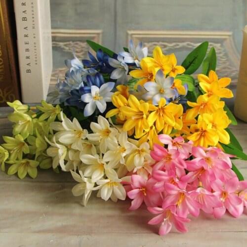 High Quality Silk flower Artificial Mini Lily Flowers Home Wedding Bouquet Decoration flores