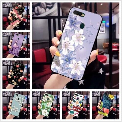 For OPPO A12 Case Phone Cover Soft Silicone TPU Back Cases for OPPO RX17 Neo A3S A5 3D Emboss Flower Cases for OPPO R17 Pro Capa