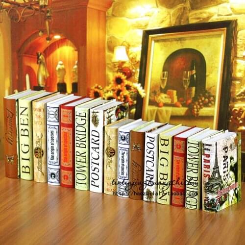 10pc ornaments study series of decorative props European style of the ancient Fake FG-15 simulation book ecoration Books