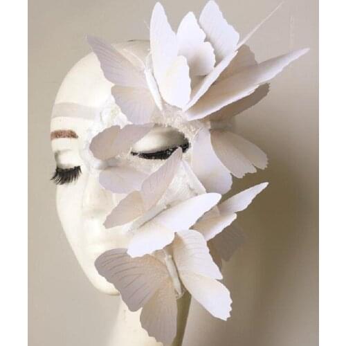 3D Butterfly Mask Half Face Cover Party Girl Cosplay Accessories Stage Catwalk Performance Makeup Props Masks